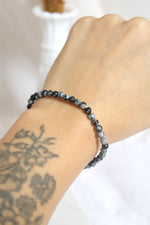Bracelet | obsidienne flocon de neige  | 4mm