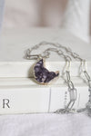 Collier | Chaîne maillons argent | Lune améthyste