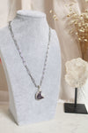 Collier | Chaîne maillons argent | Lune améthyste