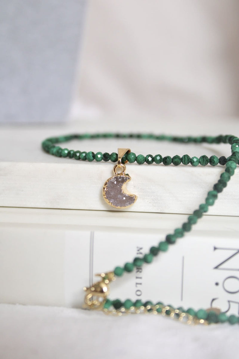 Collier | Malachite | Lune agate