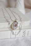 Collier | Chaîne argent double | Géode agate
