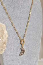 Collier | Chaîne maillons or | Lune améthyste