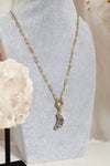 Collier | Chaîne maillons or | Lune améthyste