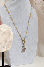 Collier | Chaîne maillons or | Lune améthyste