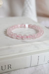 Bracelet | Quartz rose | 8mm